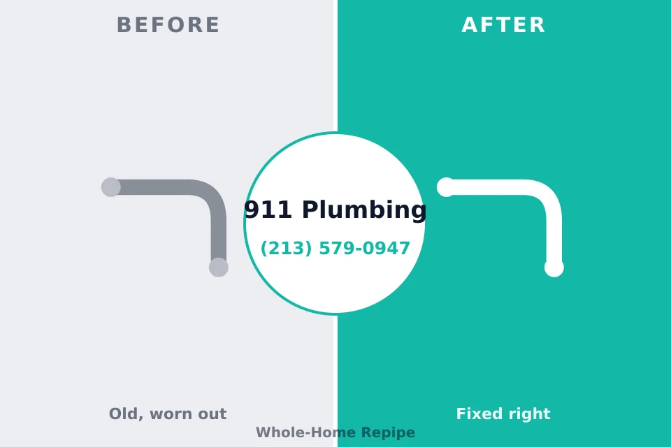 Before and after: plumbing repair Carrollton, IL